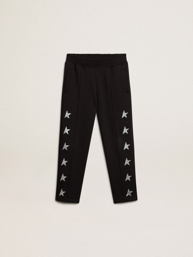 Boys’ black joggers with white stars