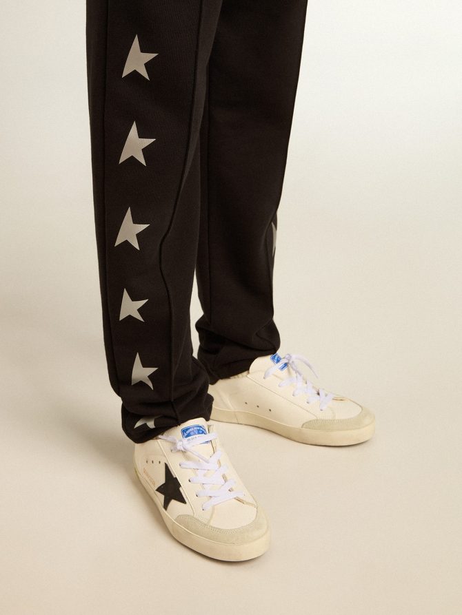 Boys’ black joggers with white stars - Image 5
