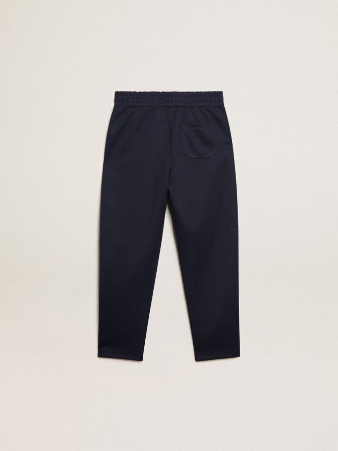 Dark blue joggers with white strip and contrasting stars - Image 2