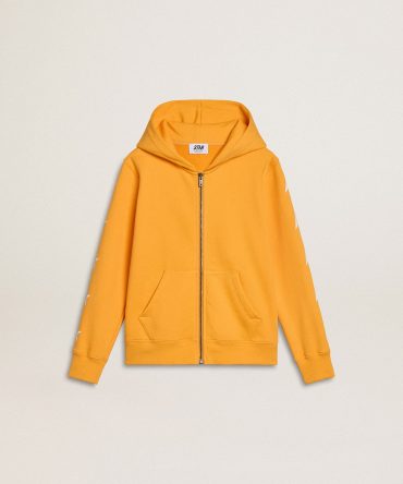 Boys’ orange sweatshirt with zip fastening