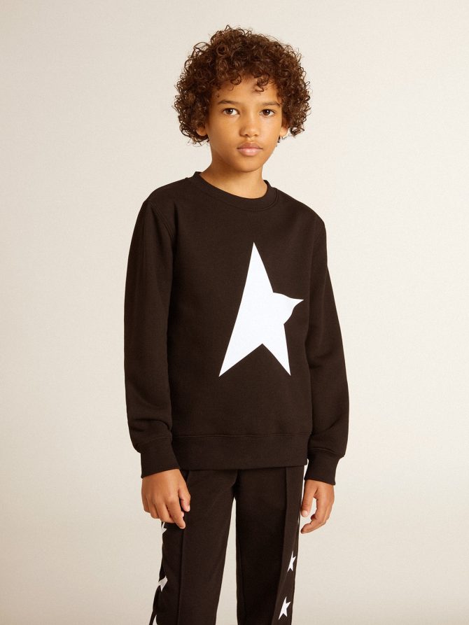 Boys’ black sweatshirt with white maxi star on the front - Image 3
