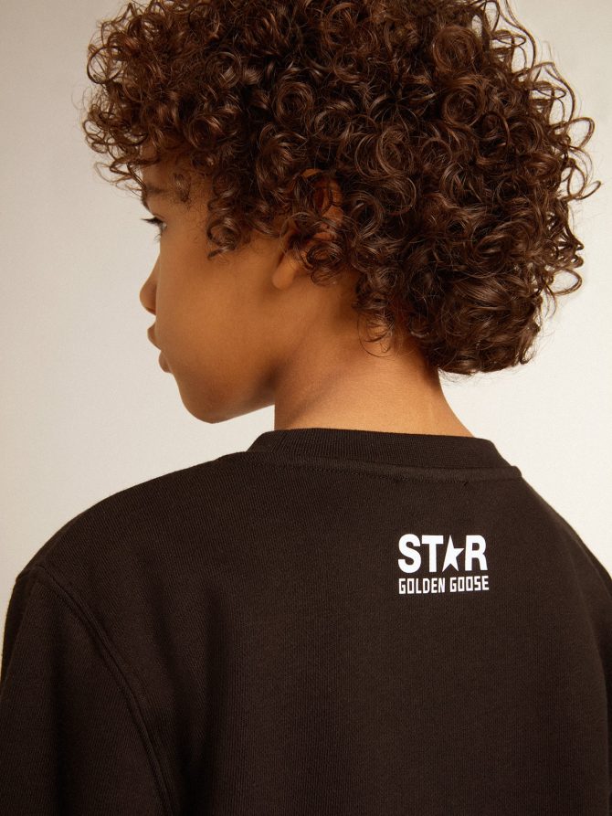Boys’ black sweatshirt with white maxi star on the front - Image 6