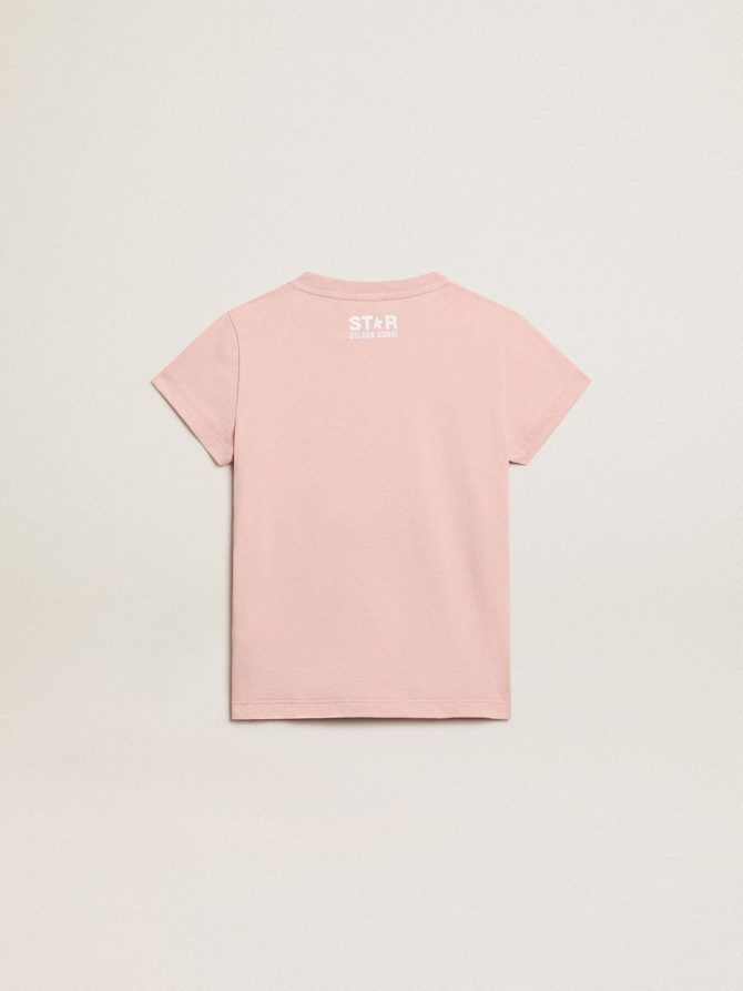 Girls’ pink T-shirt with white logo and maxi star - Image 6