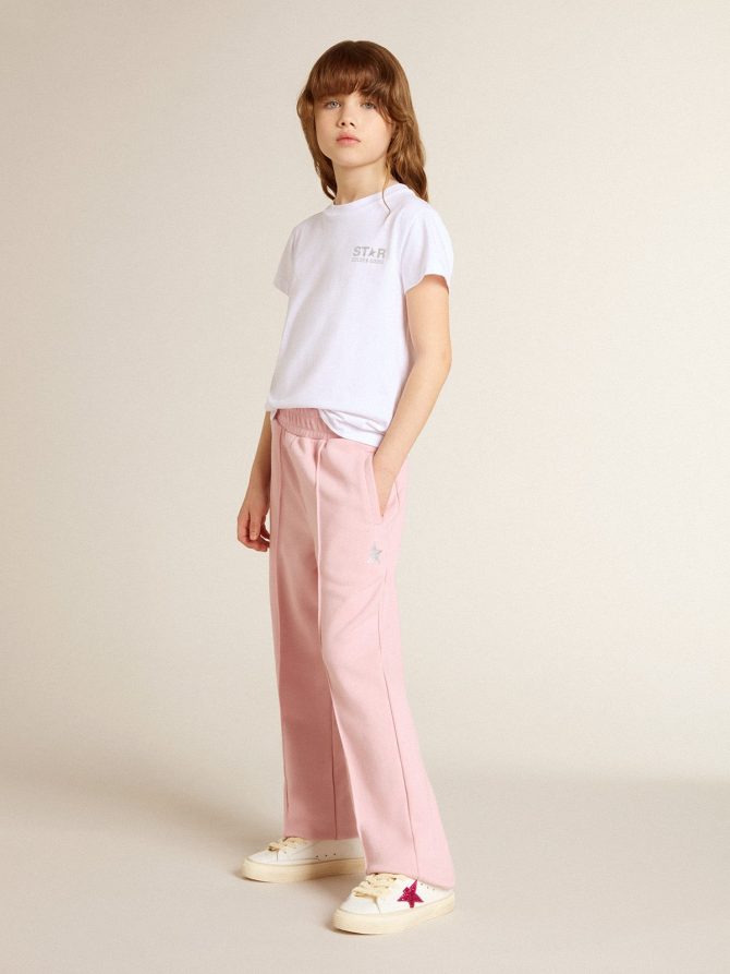 Pink joggers with glitter star on the front - Image 3