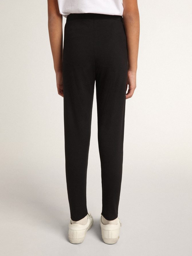 Girls’ black leggings with white stars on the sides - Image 4