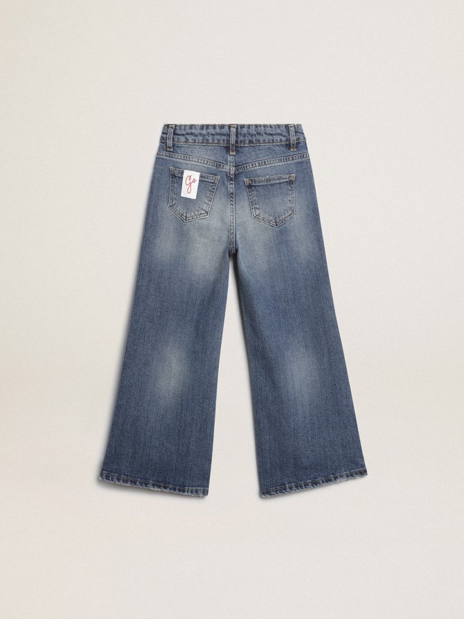 Wide-leg jeans in mid-blue bull denim - Image 2