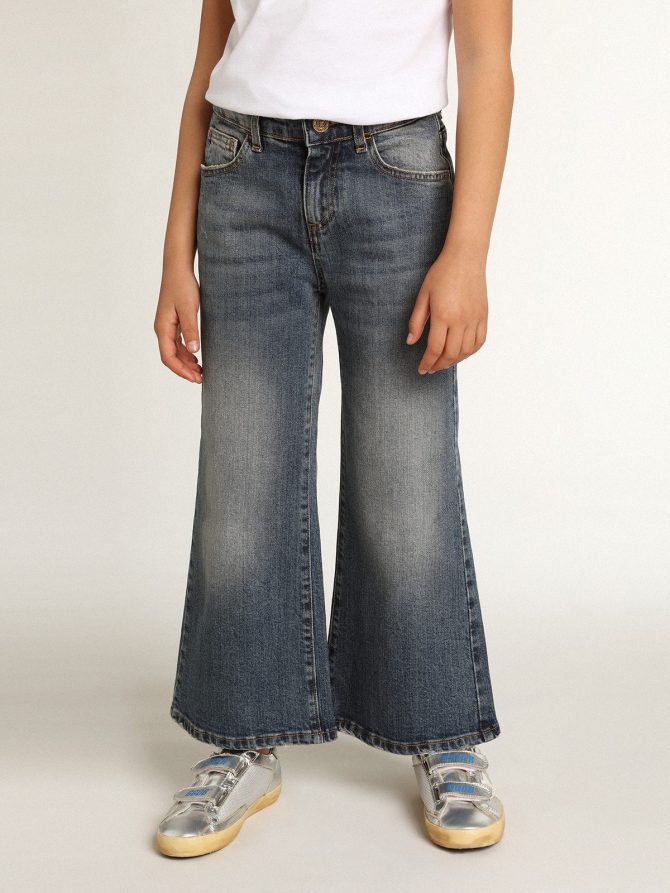 Wide-leg jeans in mid-blue bull denim - Image 3