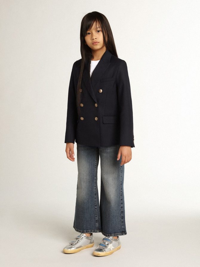 Wide-leg jeans in mid-blue bull denim - Image 4