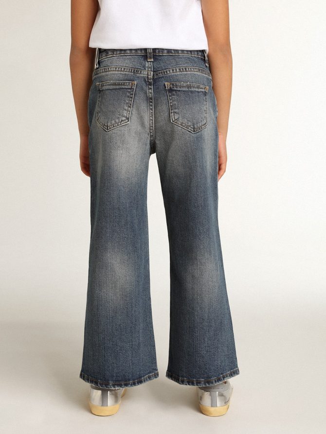 Wide-leg jeans in mid-blue bull denim - Image 5