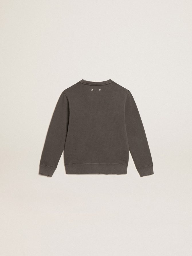 Distressed gray sweatshirt with crystal lettering - Image 7