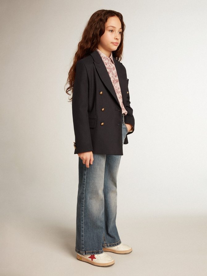 Boys’ dark blue double-breasted buttoned blazer - Image 4