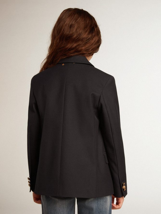 Boys’ dark blue double-breasted buttoned blazer - Image 5