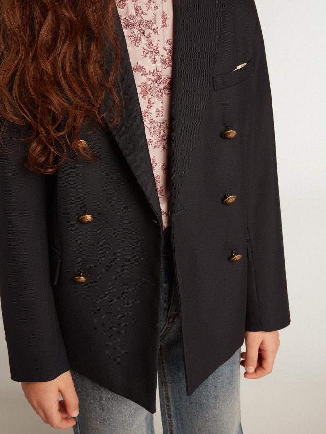 Boys’ dark blue double-breasted buttoned blazer - Image 6