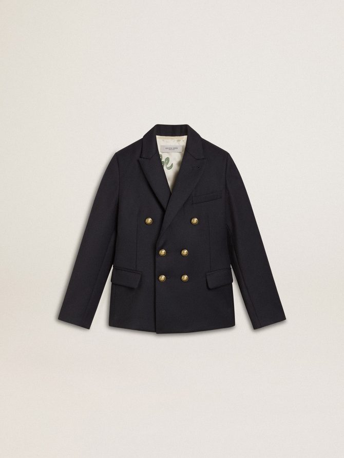 Boys’ dark blue double-breasted blazer