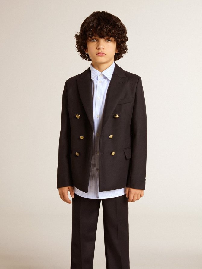 Boys’ dark blue double-breasted blazer - Image 5