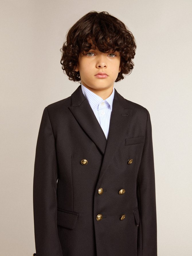 Boys’ dark blue double-breasted blazer - Image 6