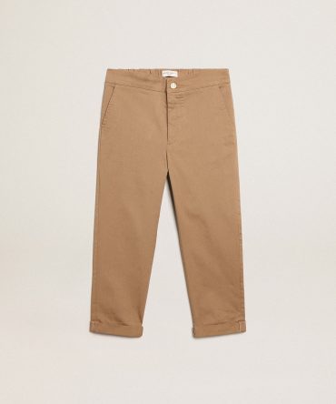 Boys’ chinos in caramel cotton