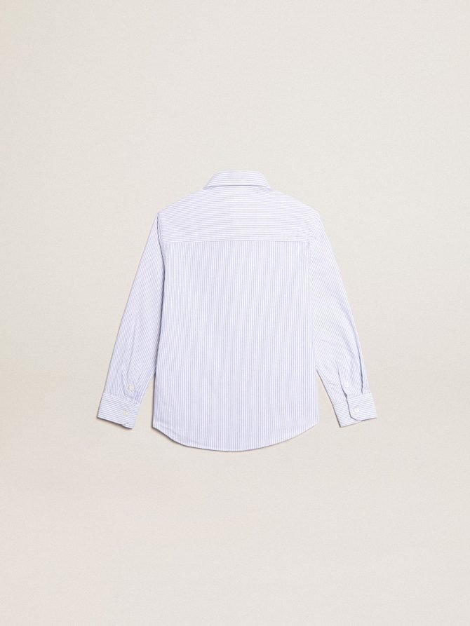 Boys’ shirt with light blue stripes - Image 2