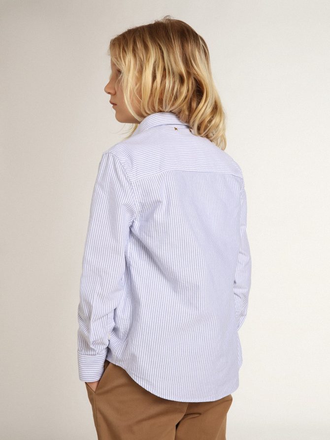 Boys’ shirt with light blue stripes - Image 5