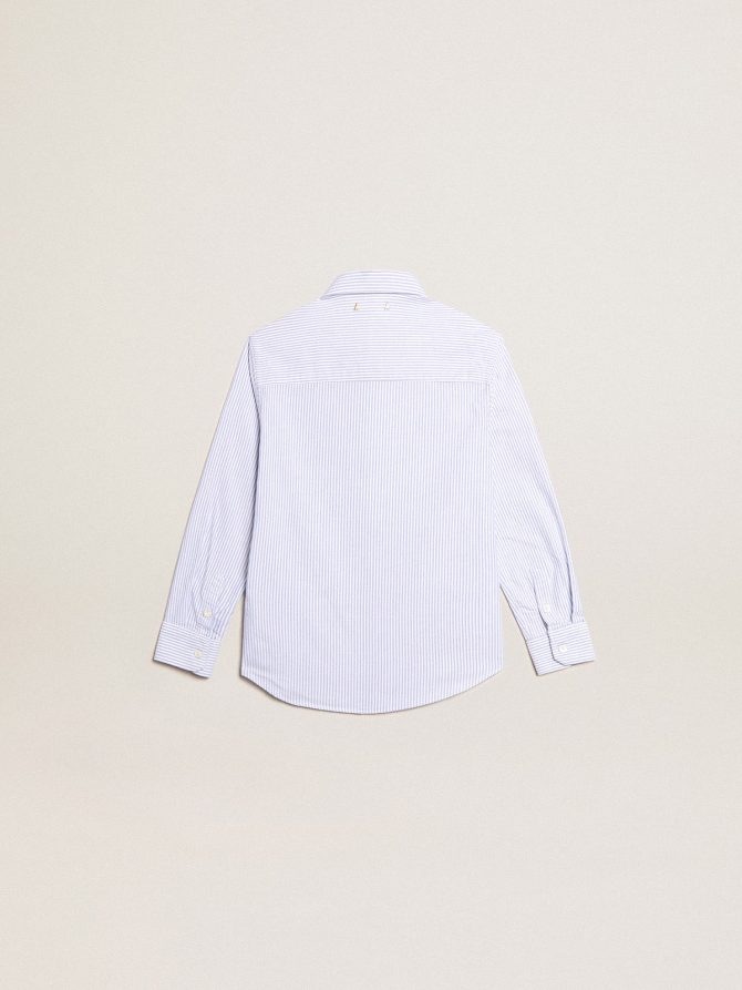 Boys’ shirt with light blue stripes - Image 6