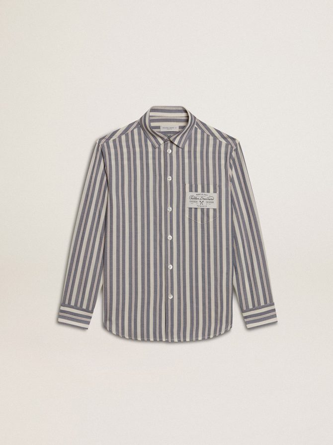 Boys’ striped shirt with Golden Dreamers detail on the pocket