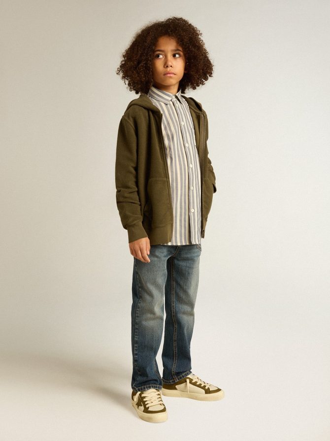 Boys’ striped shirt with Golden Dreamers detail on the pocket - Image 3