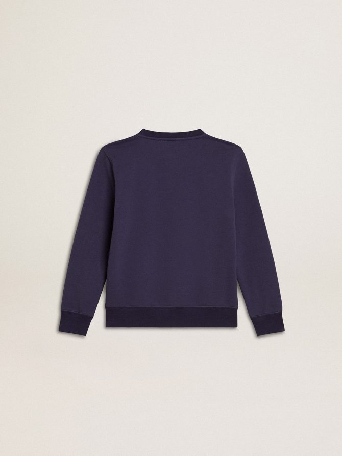 Blue-violet sweatshirt with Golden Goose lettering on the front - Image 6