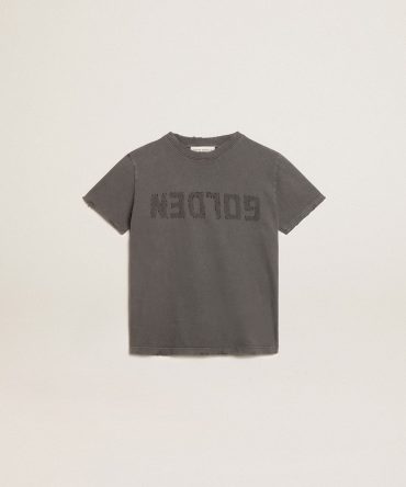 Boys’ T-shirt in gray with distressed treatment