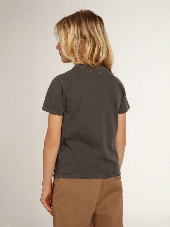 Boys’ T-shirt in gray with distressed treatment - Image 5