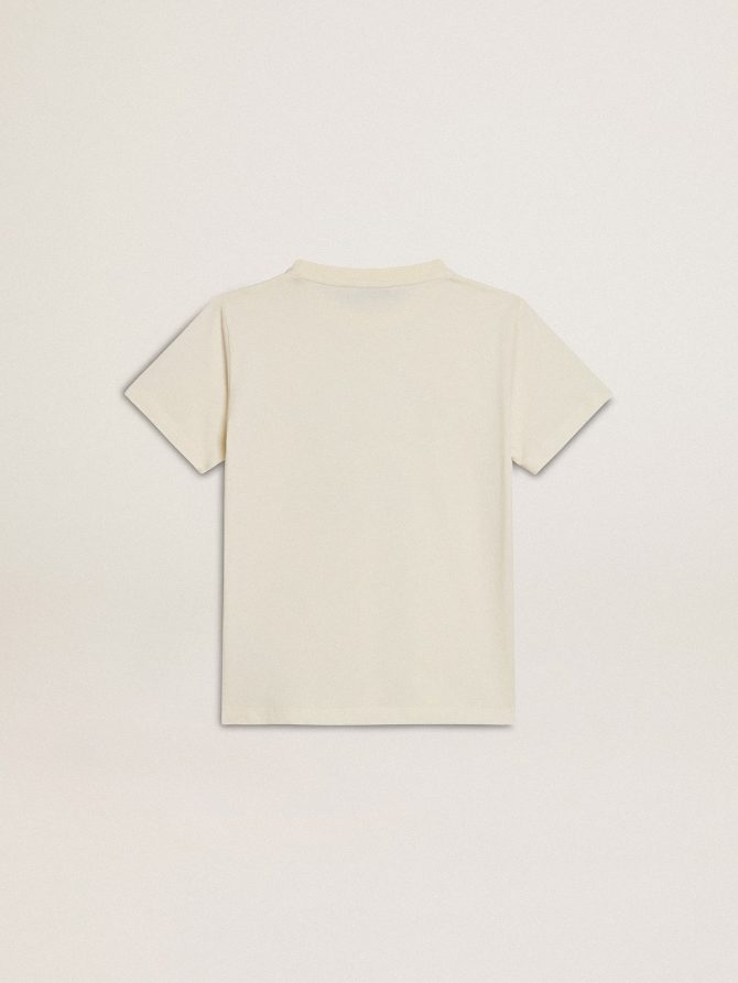 Boys’ T-shirt in worn white with multicolor lettering - Image 6