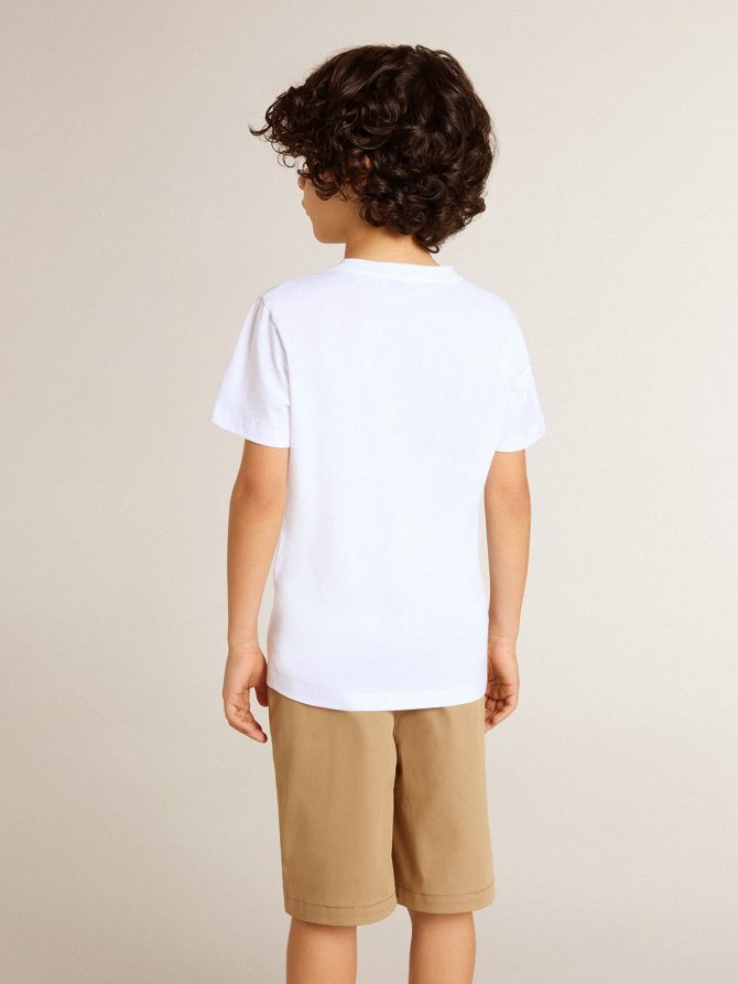 Boys’ white T-shirt with multicolored Golden print - Image 4