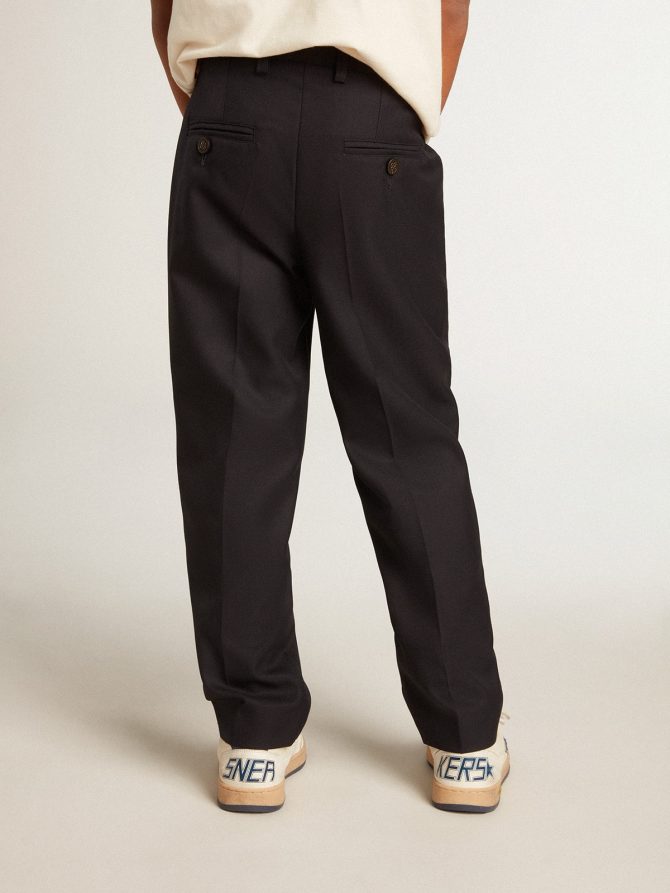 Boys’ pants in dark blue wool - Image 4
