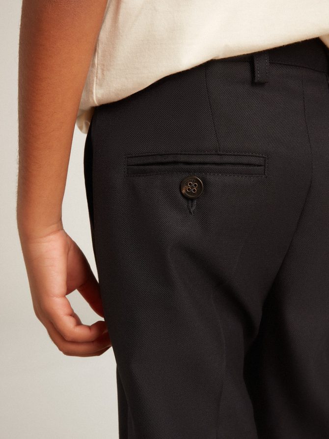 Boys’ pants in dark blue wool - Image 5