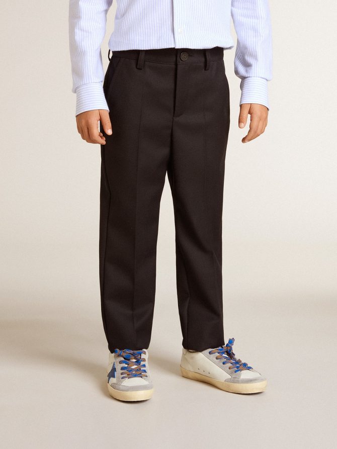 Boys’ dark blue wool pants - Image 2