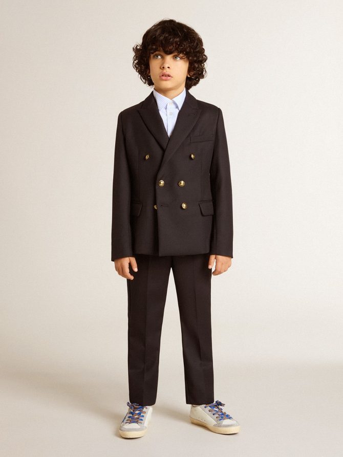Boys’ dark blue wool pants - Image 3