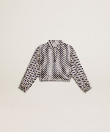 Girls’ polo shirt with geometric print