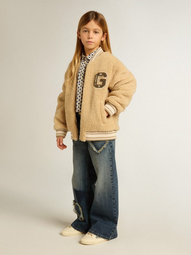 Girls’ wide-leg jeans in blue denim - Image 3