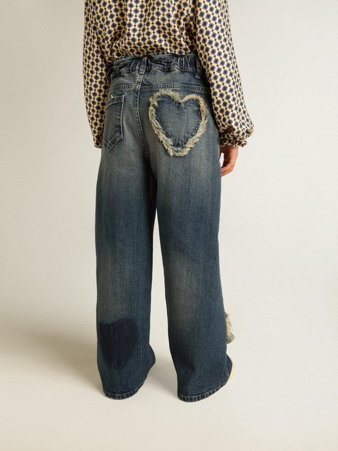 Girls’ wide-leg jeans in blue denim - Image 4