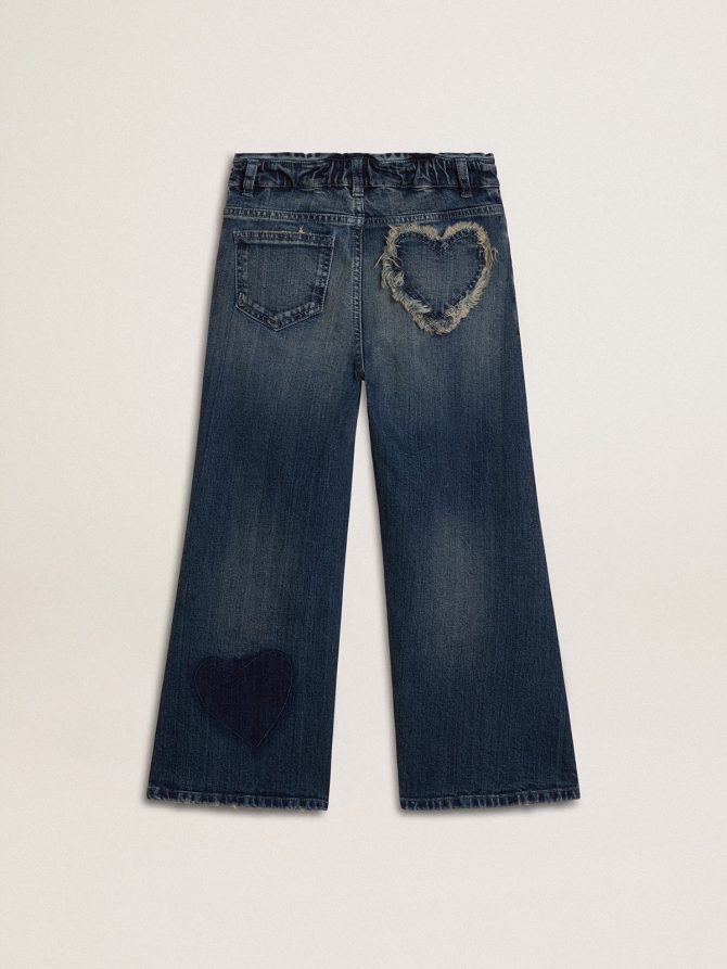 Girls’ wide-leg jeans in blue denim - Image 6