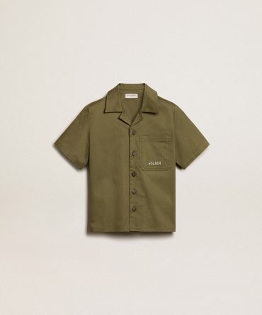 Boys’ military-green shirt