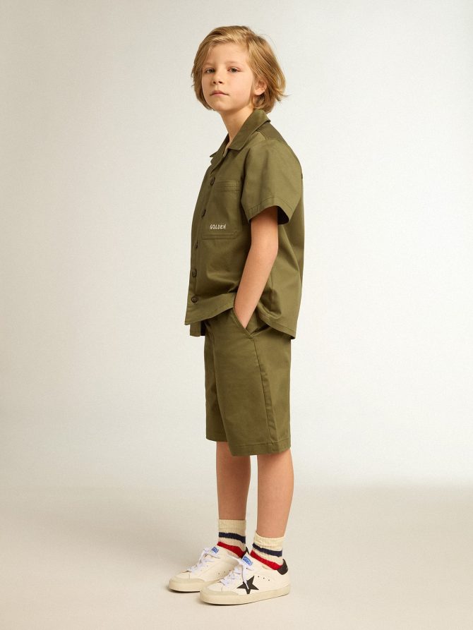 Boys’ military-green shirt - Image 3