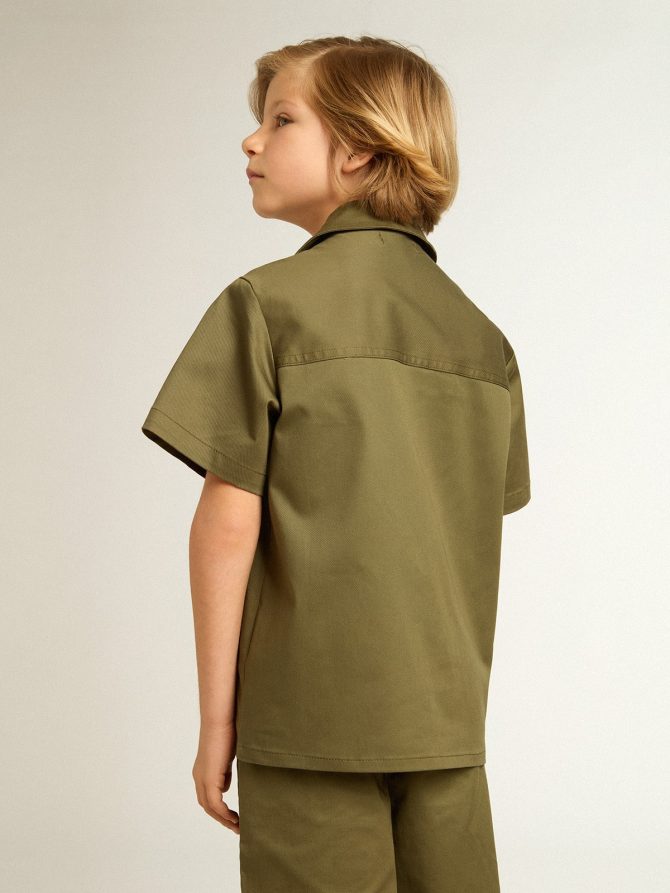 Boys’ military-green shirt - Image 4