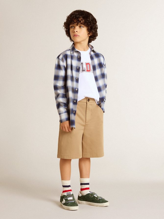 Boys’ shorts in beige cotton - Image 3