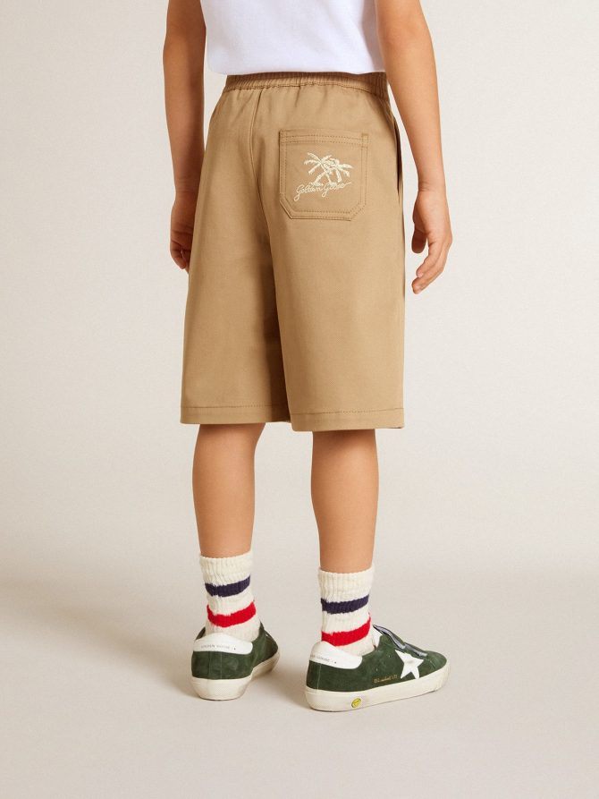 Boys’ shorts in beige cotton - Image 4