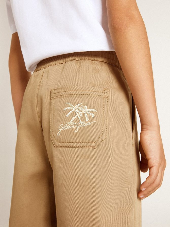 Boys’ shorts in beige cotton - Image 5