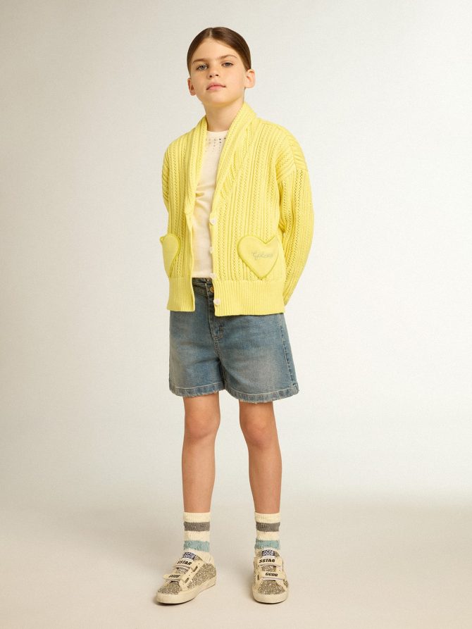 Girls’ denim shorts with distressed finish - Image 3