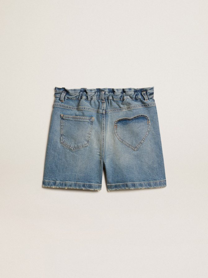 Girls’ denim shorts with distressed finish - Image 6