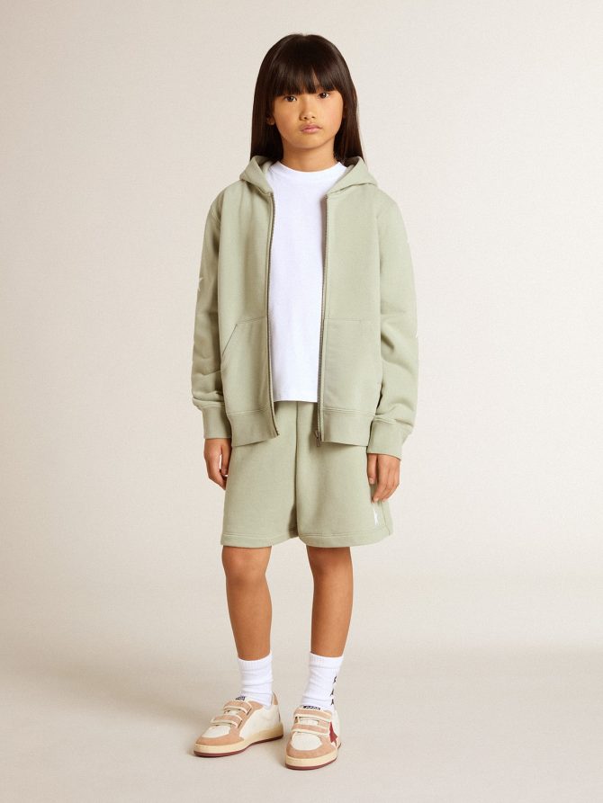 Light green sweatshirt with zip fastening - Image 5