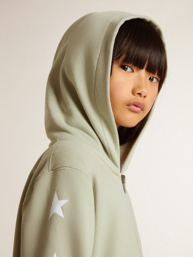 Light green sweatshirt with zip fastening - Image 6
