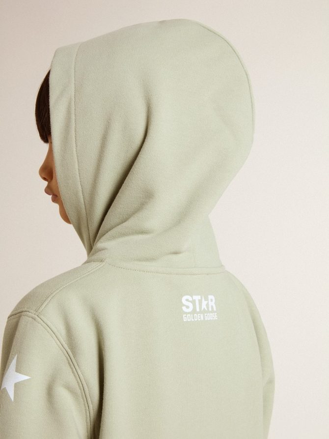 Light green sweatshirt with zip fastening - Image 7